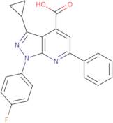 3-Cyclopropyl-1-(4-fluorophenyl)-6-phenyl-1H-pyrazolo[3,4-b]pyridine-4-carboxylic acid