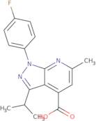 1-(4-Fluorophenyl)-6-methyl-3-(propan-2-yl)-1H-pyrazolo[3,4-b]pyridine-4-carboxylic acid