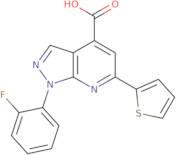 1-(2-Fluorophenyl)-6-(thiophen-2-yl)-1H-pyrazolo[3,4-b]pyridine-4-carboxylic acid