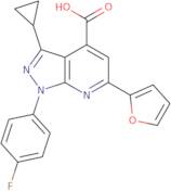 3-Cyclopropyl-1-(4-fluorophenyl)-6-(furan-2-yl)-1H-pyrazolo[3,4-b]pyridine-4-carboxylic acid