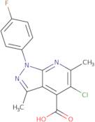 5-Chloro-1-(4-fluorophenyl)-3,6-dimethyl-1H-pyrazolo[3,4-b]pyridine-4-carboxylic acid