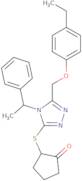 2-({5-[(4-Ethylphenoxy)methyl]-4-(1-phenylethyl)-4H-1,2,4-triazol-3-yl}sulfanyl)cyclopentan-1-one