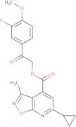 2-(3-Fluoro-4-methoxyphenyl)-2-oxoethyl 6-cyclopropyl-3-methyl-[1,2]oxazolo[5,4-b]pyridine-4-carbo…