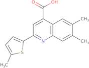 6,7-Dimethyl-2-(5-methylthiophen-2-yl)quinoline-4-carboxylic acid