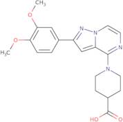 1-[2-(3,4-Dimethoxyphenyl)pyrazolo[1,5-a]pyrazin-4-yl]piperidine-4-carboxylic acid