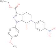 4,5,6,7-Tetrahydro-1-(4-methoxyphenyl)-6-(4-nitrophenyl)-7-oxo-1H-pyrazolo [3,4-c]pyridine-3-carboxylic acid ethyl ester