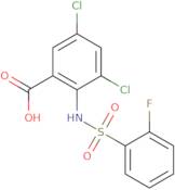 3,5-Dichloro-2-{[(2-fluorophenyl)sulfonyl]amino}benzoic acid