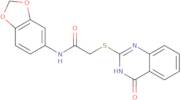 N-benzo[3,4-d]1,3-dioxolen-5-yl-2-(4-oxo(3-hydroquinazolin-2-ylthio))ethanamide