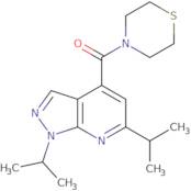 4-[1,6-Bis(propan-2-yl)-1H-pyrazolo[3,4-b]pyridine-4-carbonyl]thiomorpholine