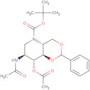 2-Acetamido-3-O-acetyl-4,6-benzylidene-N-Boc-1,2,5-trideoxy-1,5-imino-D-glucitol