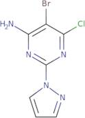 5-Bromo-6-chloro-2-(1H-pyrazol-1-yl)pyrimidin-4-amine