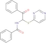 N-(2-Oxo-2-phenyl-1-pyrimidin-4-ylsulfanylethyl)benzamide