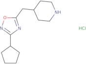 4-[(3-Cyclopentyl-1,2,4-oxadiazol-5-yl)methyl]piperidine hydrochloride