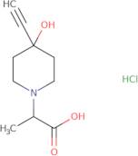 2-(4-Ethynyl-4-hydroxypiperidin-1-yl)propanoic acid hydrochloride