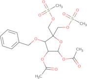 4-C-[[(Methylsulfonyl)oxy]methyl]-3-O-benzyl-1,2-di-O-acetyl 5-methanesulfonate D-erythro-pentof...