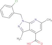 1-[(2-Chlorophenyl)methyl]-3,6-dimethyl-1H-pyrazolo[3,4-b]pyridine-4-carboxylic acid