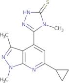 5-{6-Cyclopropyl-1,3-dimethyl-1H-pyrazolo[3,4-b]pyridin-4-yl}-4-methyl-4H-1,2,4-triazole-3-thiol