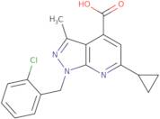 1-[(2-Chlorophenyl)methyl]-6-cyclopropyl-3-methyl-1H-pyrazolo[3,4-b]pyridine-4-carboxylic acid