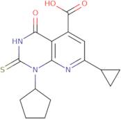 1-Cyclopentyl-7-cyclopropyl-4-oxo-2-sulfanyl-1H,4H-pyrido[2,3-d]pyrimidine-5-carboxylic acid