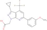 2-[3-Cyclopropyl-6-(3-methoxyphenyl)-4-(trifluoromethyl)pyrazolo[3,4-b]pyridin-1-yl]acetic acid