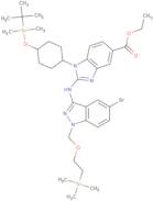 Ethyl 2-((5-bromo-1-((2-(trimethylsilyl)ethoxy)methyl)-1H-indazol-3-yl)amino)-1-((1r,4r)-4-((tert-butyldimethylsilyl)oxy)cyclohexyl) -1H-benzo[d]imidazole-5-carboxylate