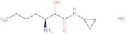 Heptanamide, 3-amino-N-cyclopropyl-2-hydroxy-, (Hydrochloride) (1:1), (3S)-