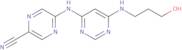 5-((6-((3-Hydroxypropyl)amino)pyrimidin-4-yl)amino)pyrazine-2-carbonitrile