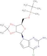 9-(5'-O-t-Butyldimethylsilyl-2',3'-O-isopropylidene-b-D-ribofuranosyl)-6-chloro-7-deazaguanine