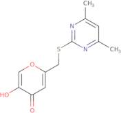 2-(((4,6-Dimethylpyrimidin-2-yl)thio)methyl)-5-hydroxy-4H-pyran-4-one