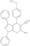 6-Amino-4-(4-methoxyphenyl)-1,3-diphenyl-1,4-dihydropyrano[2,3-c]pyrazole-5-carbonitrile