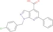 1-[(4-Chlorophenyl)methyl]-6-phenyl-1H-pyrazolo[3,4-b]pyridine-4-carboxylic acid