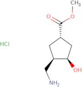 rac-Methyl (1R,3S,4S)-3-(aminomethyl)-4-hydroxycyclopentane-1-carboxylate hydrochloride