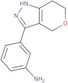 3-{2H,4H,6H,7H-Pyrano[4,3-c]pyrazol-3-yl}aniline