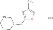 3-[(3-Methyl-1,2,4-oxadiazol-5-yl)methyl]piperidine hydrochloride