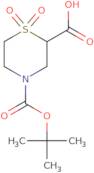 2,â€‹4-â€‹Thiomorpholinedicarbâ€‹oxylic acid 4-â€‹(1,â€‹1-â€‹dimethylethyl) ester 1,â€‹1-â€‹dioxide