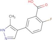 2-Fluoro-5-(3-methyl-1H-pyrazol-4-yl)benzoic acid