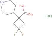 3,3-Difluoro-1-(piperidin-4-yl)cyclobutane-1-carboxylic acid hydrochloride