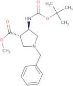 trans-Methyl 1-benzyl-4-(t- butoxycarbonylamino)-pyrrolidine-3-carboxylate