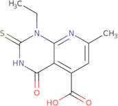 1-Ethyl-7-methyl-4-oxo-2-sulfanyl-1H,4H-pyrido[2,3-d]pyrimidine-5-carboxylic acid