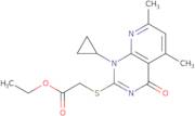 Ethyl [(1-cyclopropyl-5,7-dimethyl-4-oxo-1,4-dihydropyrido[2,3-d]pyrimidin-2-yl)sulfanyl]acetate