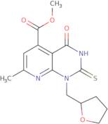 Methyl 2-mercapto-7-methyl-4-oxo-1-((tetrahydrofuran-2-yl)methyl)-1,4-dihydropyrido[2,3-d]pyrimidi…