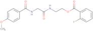 2-({2-[(4-Methoxybenzoyl)amino]acetyl}amino)ethyl 2-fluorobenzenecarboxylate