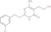 2-{[(3-Chlorophenyl)methyl]sulfanyl}-5-(2-hydroxyethyl)-6-methyl-3,4-dihydropyrimidin-4-one