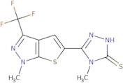 4-Methyl-5-[1-methyl-3-(trifluoromethyl)-1H-thieno[2,3-c]pyrazol-5-yl]-4H-1,2,4-triazole-3-thiol