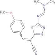 N'-{5-[1-Cyano-2-(4-methoxyphenyl)vinyl]-1,3,4-thiadiazol-2-yl}-N,N-dimethyliminoformamide