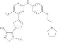 4-[5-(3,5-Dimethyl-1,2-oxazol-4-yl)thiophen-2-yl]-5-methyl-N-[4-(2-pyrrolidin-1-ylethoxy)phenyl]pyrimidin-2-amine