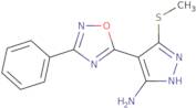 3-(Methylsulfanyl)-4-(3-phenyl-1,2,4-oxadiazol-5-yl)-1H-pyrazol-5-amine