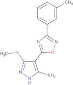 4-[3-(3-Methylphenyl)-1,2,4-oxadiazol-5-yl]-3-(methylsulfanyl)-1H-pyrazol-5-amine
