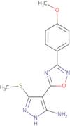 4-[3-(4-Methoxyphenyl)-1,2,4-oxadiazol-5-yl]-3-(methylsulfanyl)-1H-pyrazol-5-amine