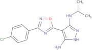 4-[3-(4-Chlorophenyl)-1,2,4-oxadiazol-5-yl]-3-N-(propan-2-yl)-1H-pyrazole-3,5-diamine